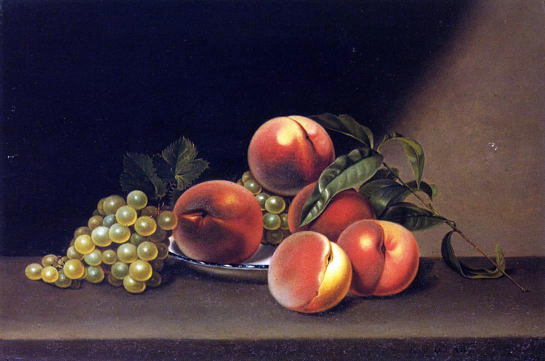 Joseph Biays Ord Peaches and Grapes - Hand Painted Oil Painting