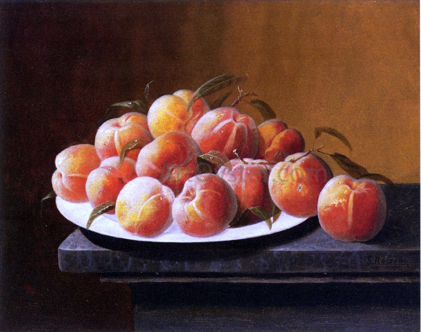  Severin Roesen Peaches with Dew in a Bowl - Hand Painted Oil Painting
