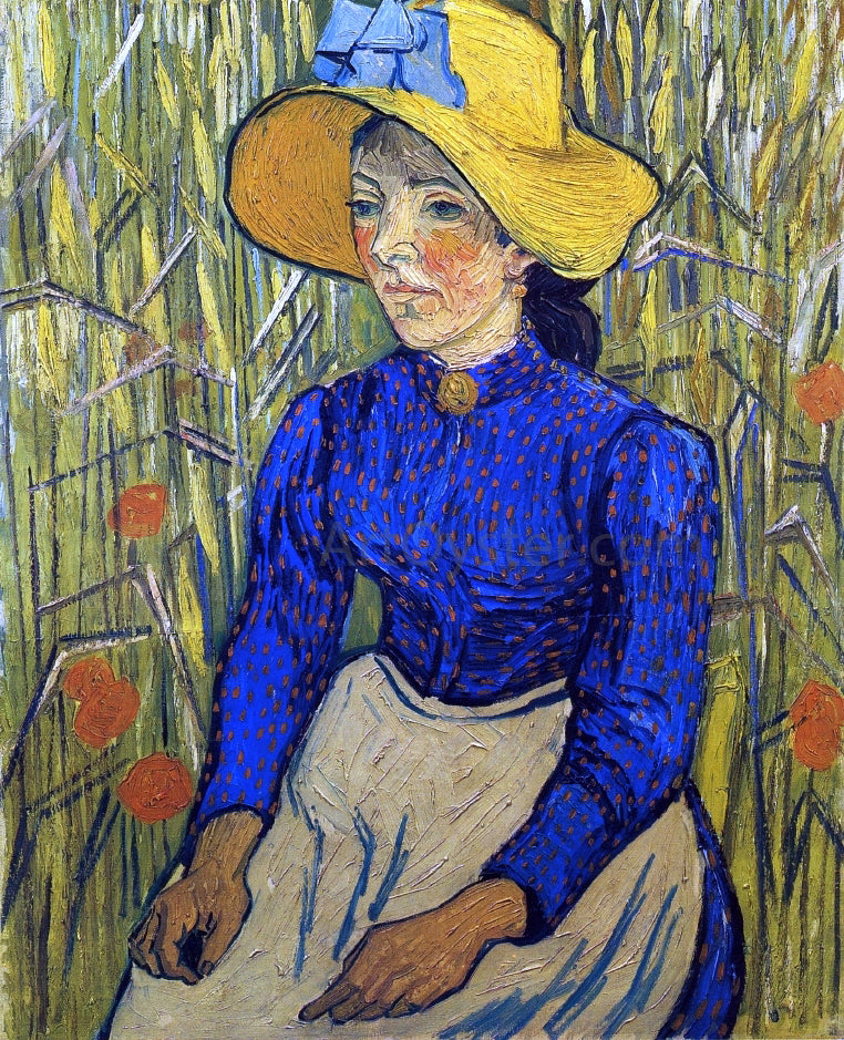 Vincent Van Gogh Peasant Girl with Yellow Straw Hat - Hand Painted Oil Painting
