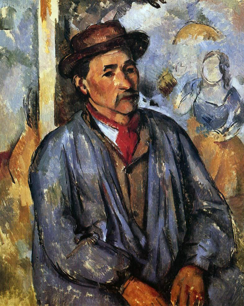 Paul Cezanne Peasant in a Blue Smock - Hand Painted Oil Painting