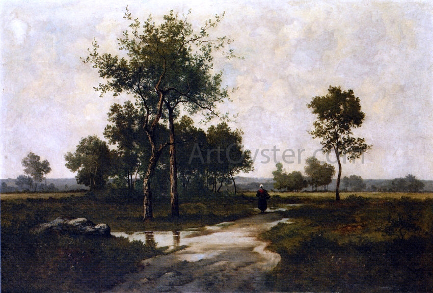  Leon Richet Peasant in a Landscape - Hand Painted Oil Painting