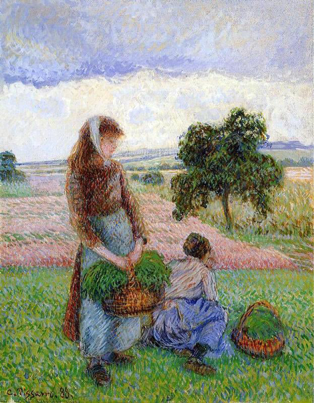 Camille Pissarro Peasant Woman Carrying a Basket - Hand Painted Oil Painting