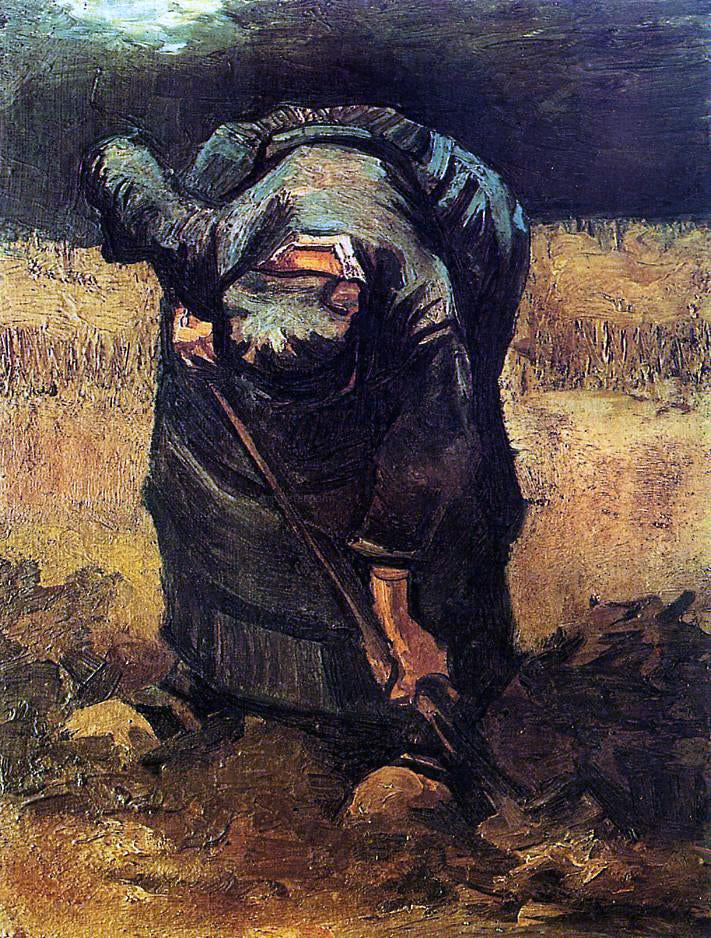 Vincent Van Gogh Peasant Woman Digging - Hand Painted Oil Painting