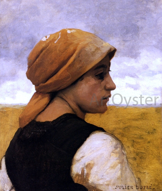 Julien Dupre Peasant Woman in Profile - Hand Painted Oil Painting