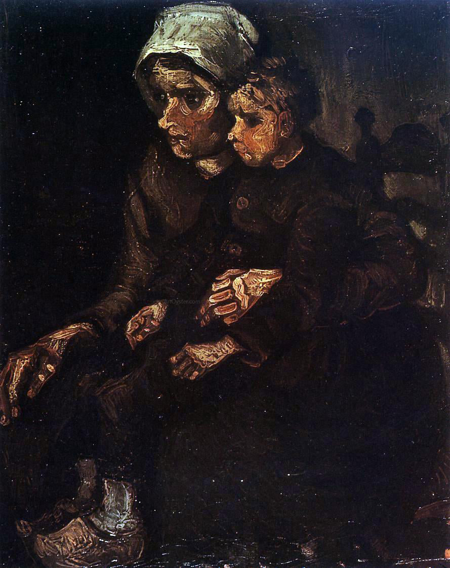 Vincent Van Gogh Peasant Woman with a Child in Her Lap - Hand Painted Oil Painting