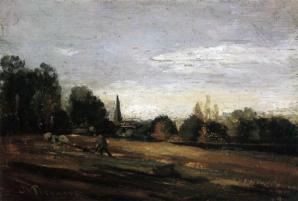 Camille Pissarro Peasant Working in the Fields - Hand Painted Oil Painting