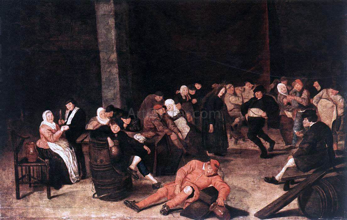 Harmen Hals Peasants at a Wedding Feast - Hand Painted Oil Painting