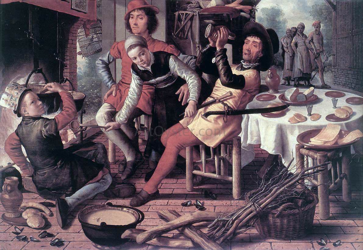 Pieter Aertsen Peasants by the Hearth - Hand Painted Oil Painting