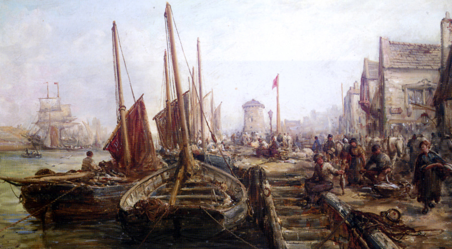 William Edward Webb Peel Harbour Isle of Man - Hand Painted Oil Painting