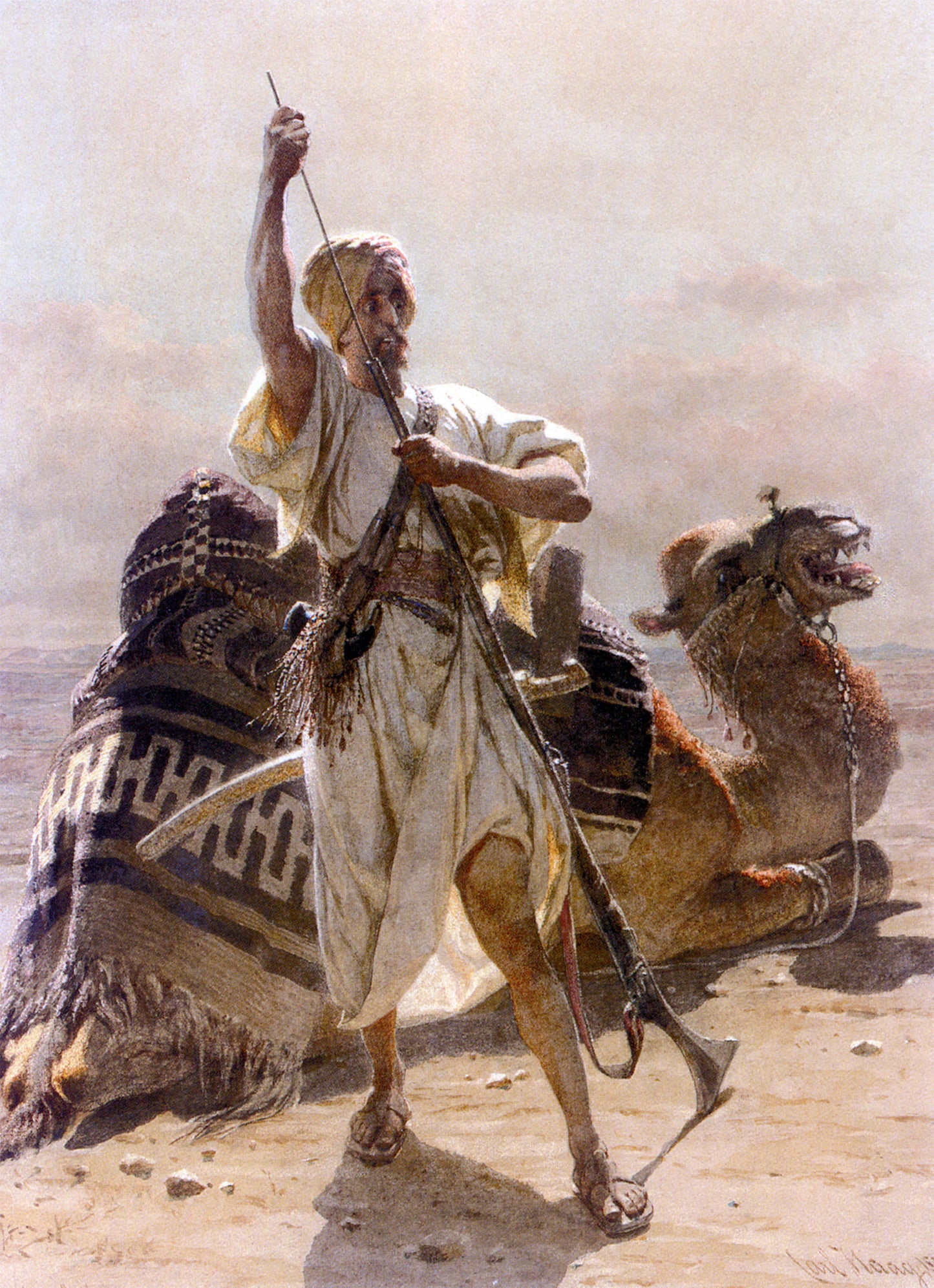 Carl Haag Pencil Watercolor and Gouache - Hand Painted Oil Painting