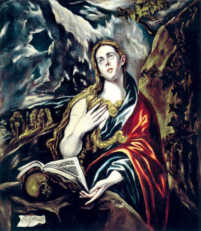 El Greco Penitent Magdalen - Hand Painted Oil Painting