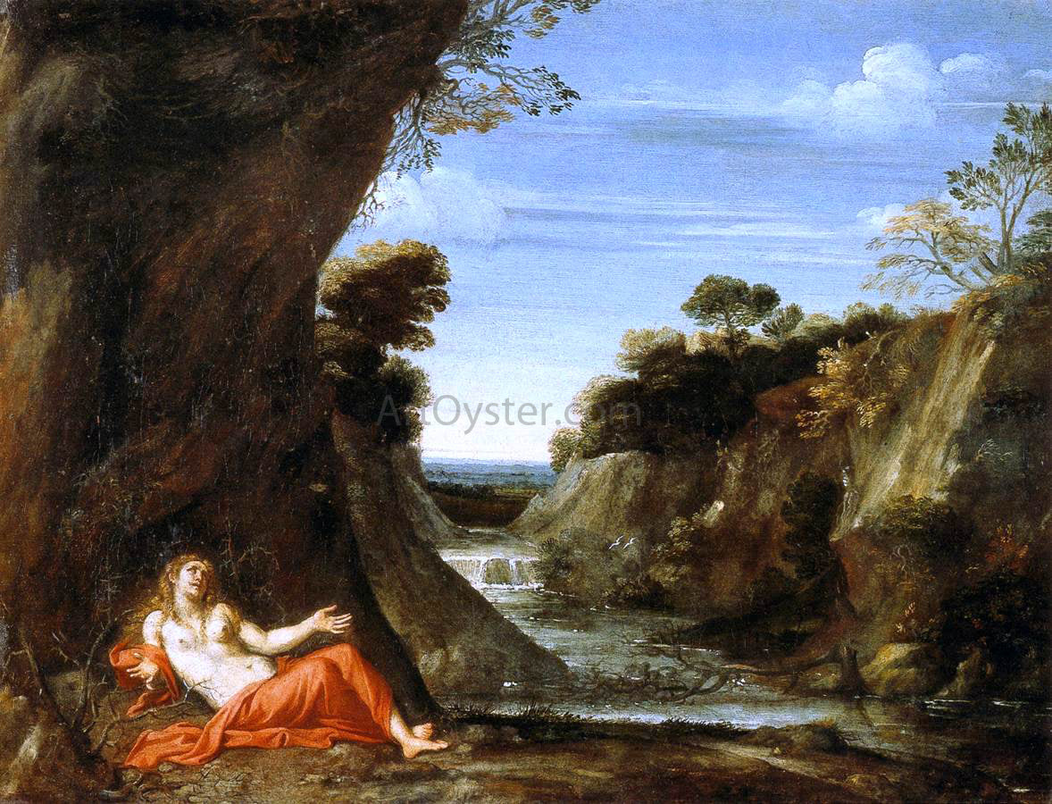 Giovan Battista Viola Penitent Magdalen in a Landscape - Hand Painted Oil Painting