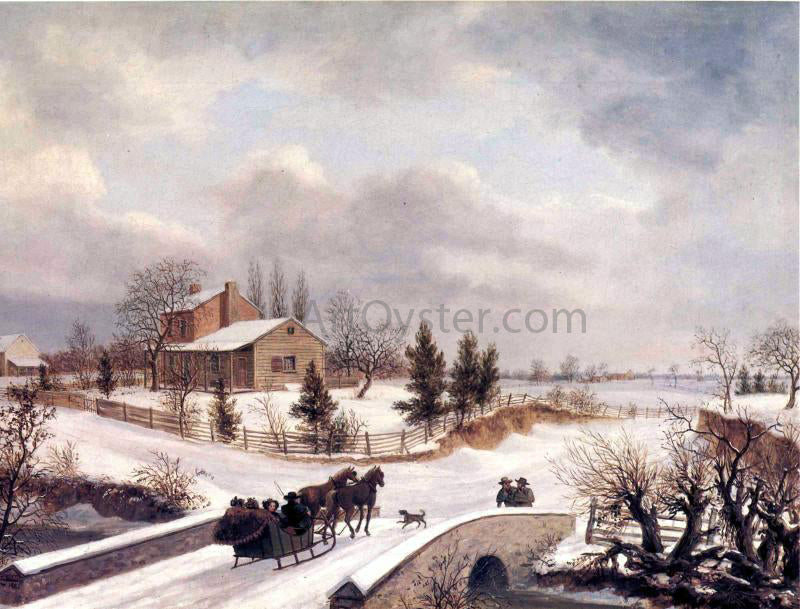 Thomas Birch A Pennsylvania Winter Scene - Hand Painted Oil Painting