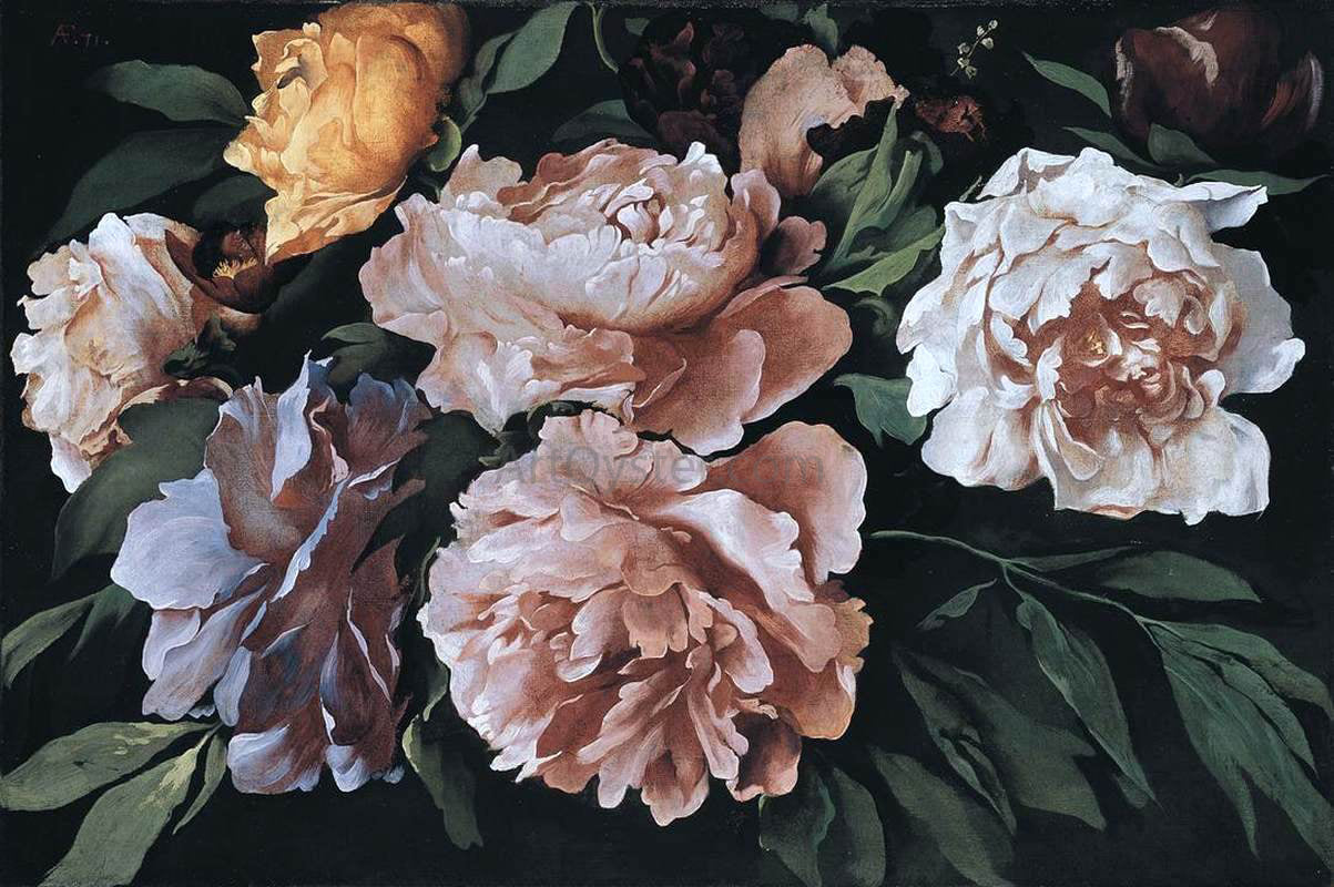 Anselm Friedrich Feuerbach Peonies - Hand Painted Oil Painting
