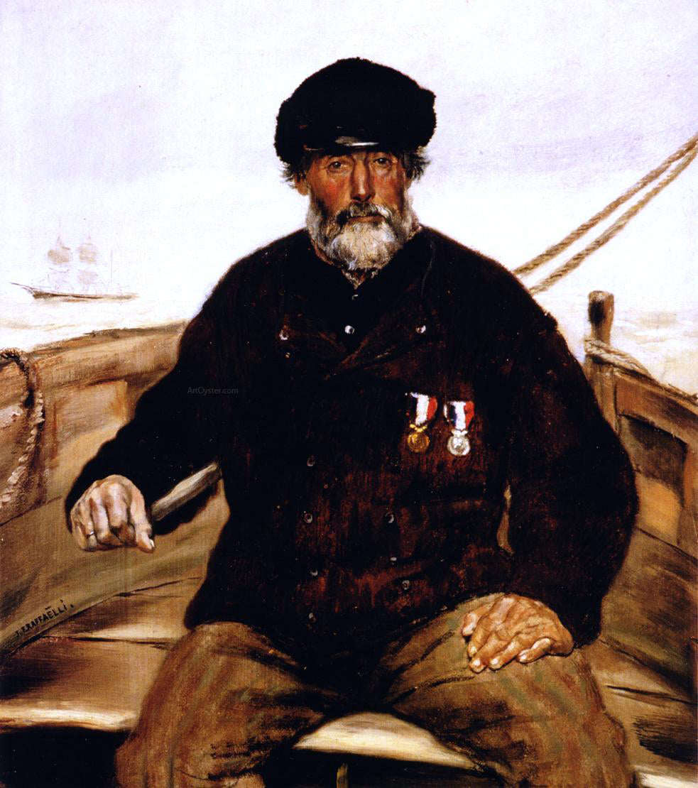 Jean-Francois Raffaelli Pere Altazin, Chief Lifeguard of Honfleur - Hand Painted Oil Painting