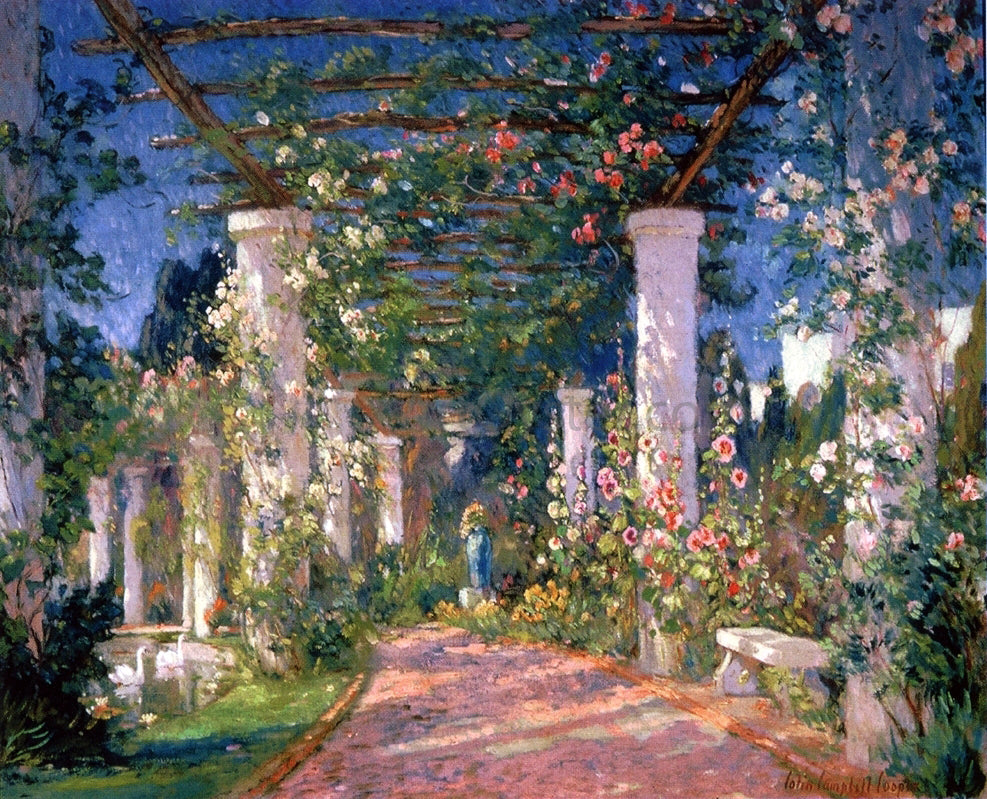 Colin Campbell Cooper A Pergola at the Hotel Samarkand, Santa Barbara - Hand Painted Oil Painting
