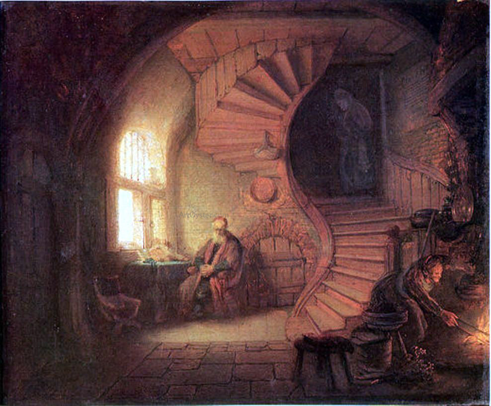  Rembrandt Van Rijn Philosopher in Meditation - Hand Painted Oil Painting