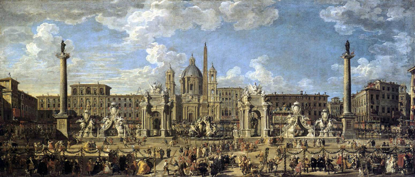  Giovanni Paolo Pannini Piazza Navona in Rome - Hand Painted Oil Painting