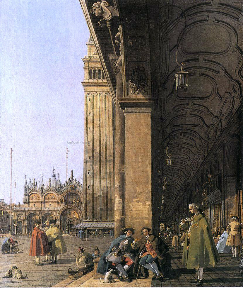 Canaletto Piazza San Marco, Looking East from the Southwest Corner (also known as Piazza San Marco and he Colonnade) - Hand Painted Oil Painting
