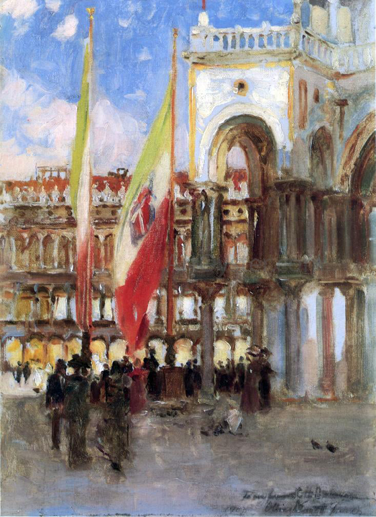 Oliver Dennett Grover Piazza San Marco, Venice - Hand Painted Oil Painting