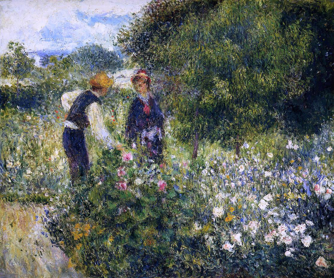 Pierre Auguste Renoir Picking Flowers - Hand Painted Oil Painting