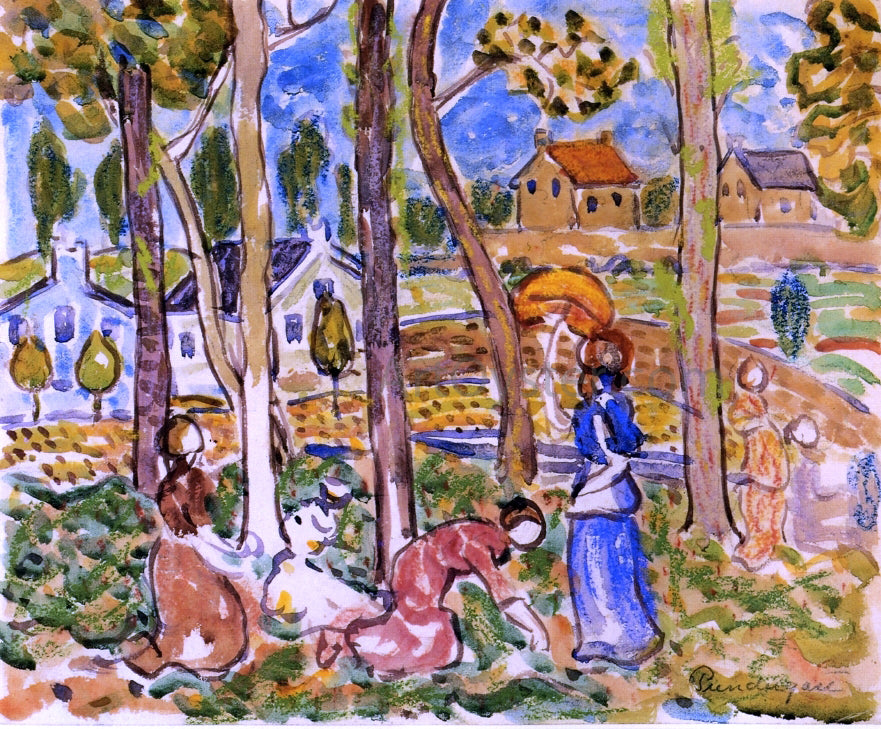Maurice Prendergast Picking Strawberries - Hand Painted Oil Painting