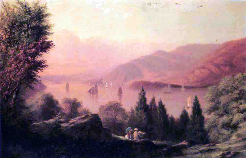 Robert Walter Weir Picnic Along the Hudson - Hand Painted Oil Painting