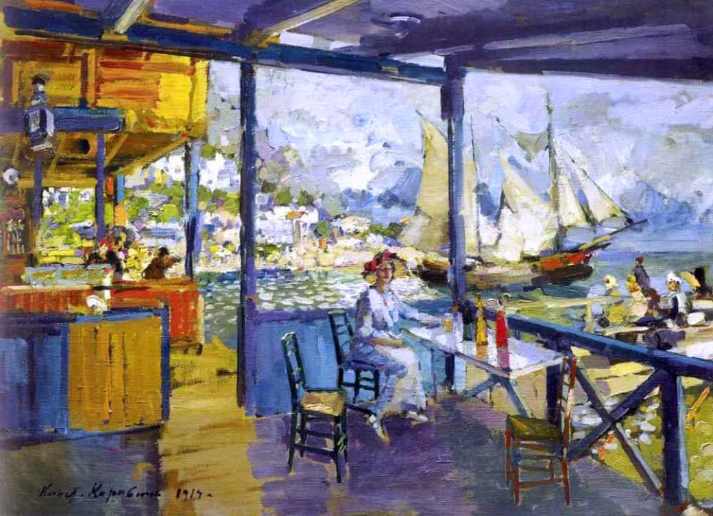 Constantin Alexeevich Korovin Pier in Gurzuf - Hand Painted Oil Painting