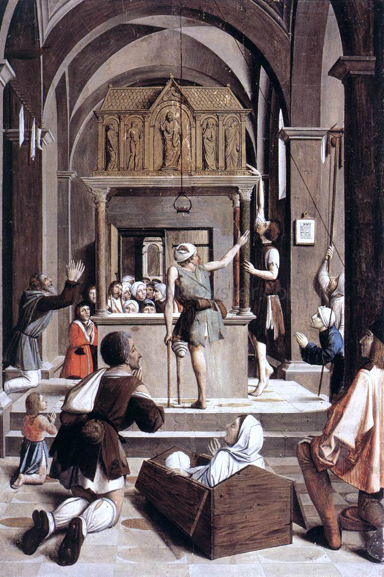 Josse Lieferinxe Pilgrims at the Tomb of St Sebastian - Hand Painted Oil Painting
