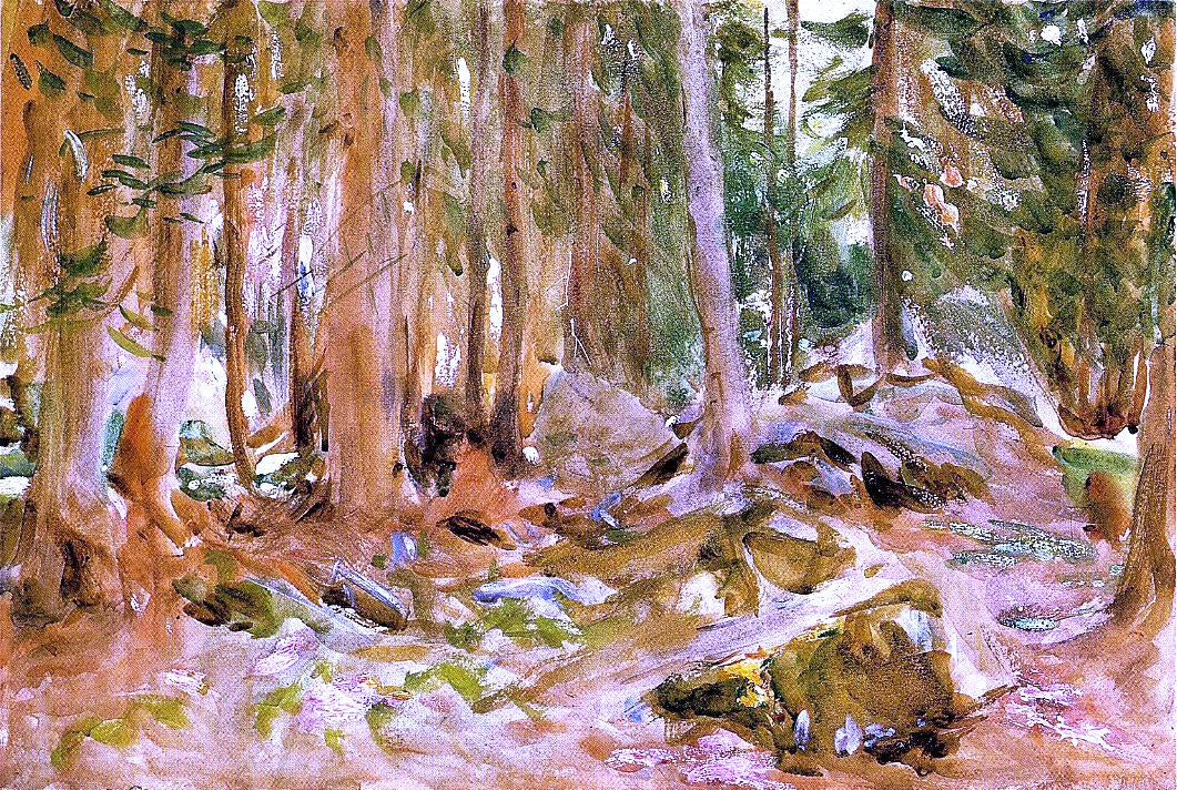 John Singer Sargent Pine Forest - Hand Painted Oil Painting