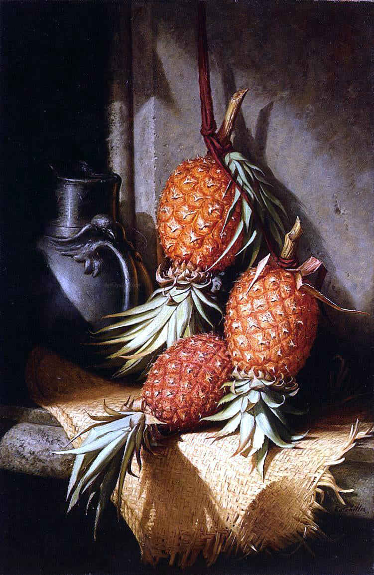 Frederick S Batcheller Pineapples - Hand Painted Oil Painting