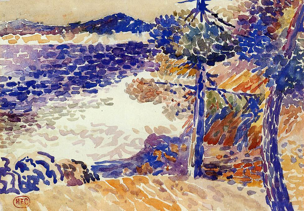 Henri Edmond Cross Pines by the Sea - Hand Painted Oil Painting