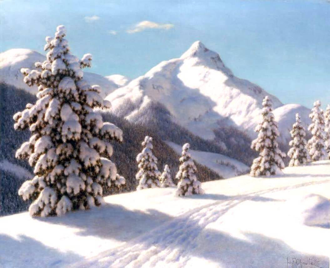 Ivan Fedorovich Choultse Pines in the Snow - Hand Painted Oil Painting