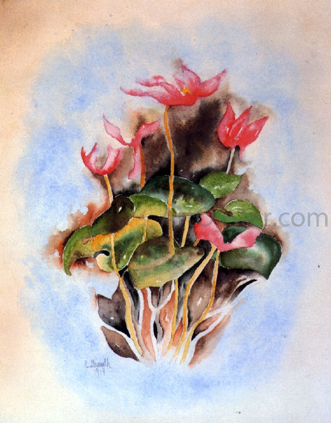 Charles Demuth Pink Cyclamen - Hand Painted Oil Painting
