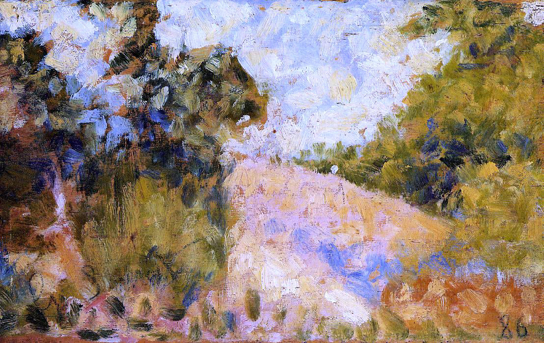 Georges Seurat Pink Landscape - Hand Painted Oil Painting