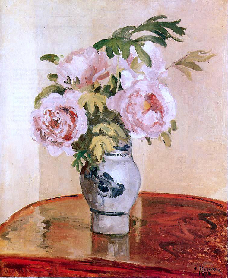 Camille Pissarro Pink Peonies - Hand Painted Oil Painting