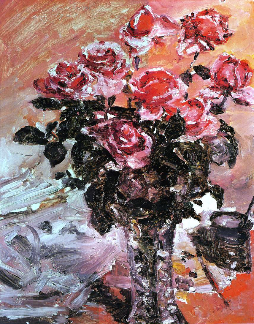 Lovis Corinth Pink Roses - Hand Painted Oil Painting