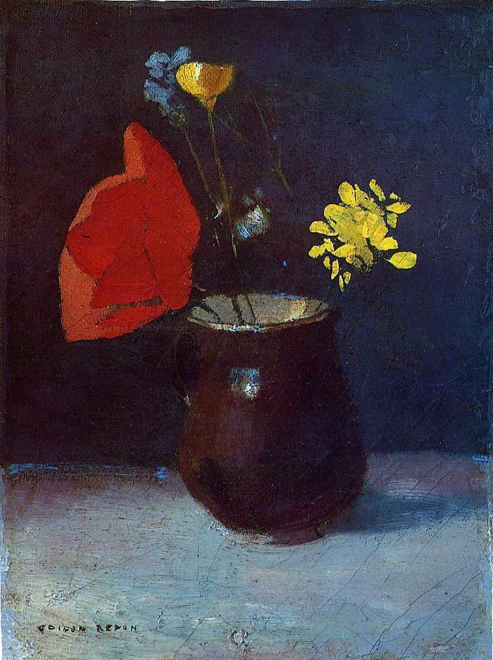 Odilon Redon Pitcher of Flowers - Hand Painted Oil Painting