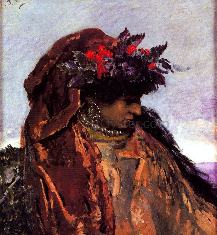 Antonio Munoz Degrain Pitonisa, Estudio - Hand Painted Oil Painting