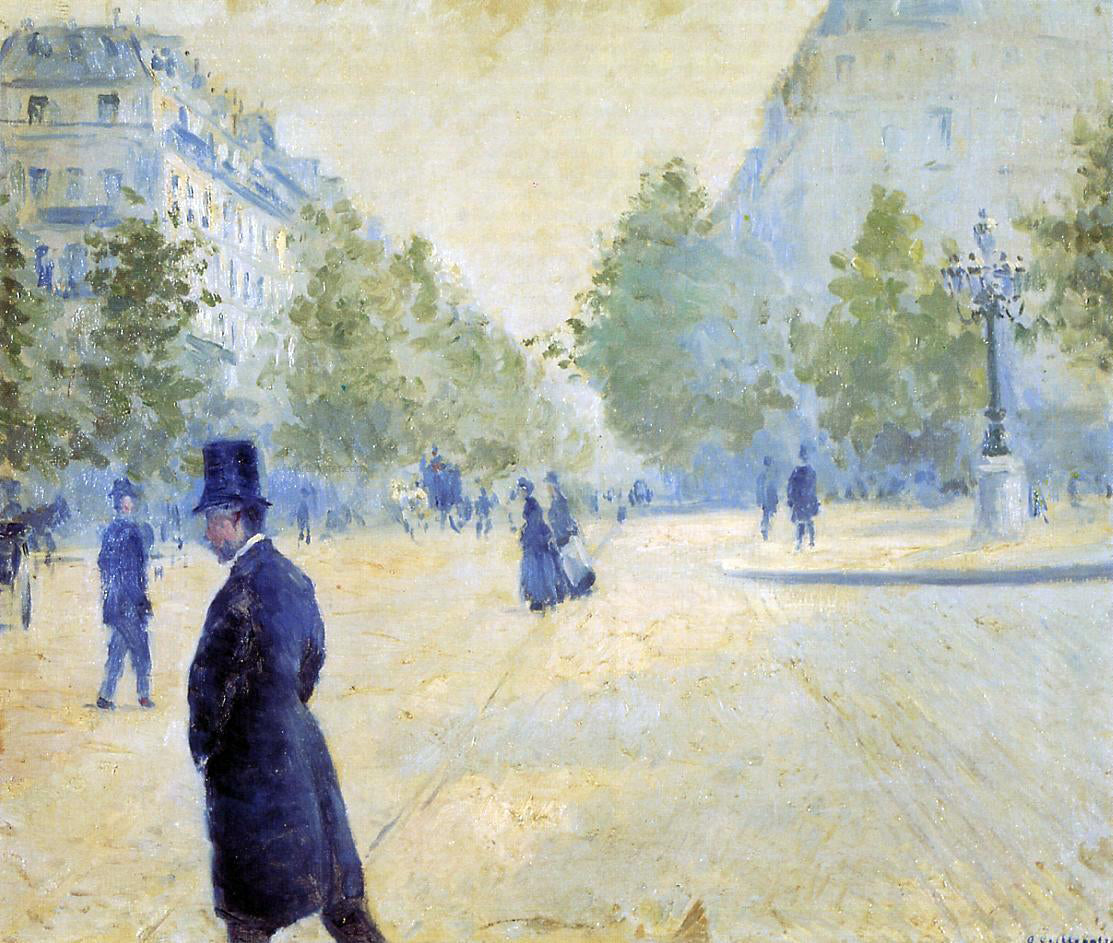 Gustave Caillebotte Place Saint-Augustin, Misty Weather - Hand Painted Oil Painting