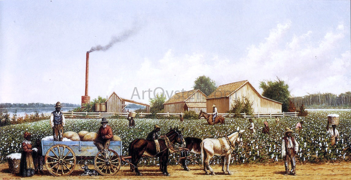 William Aiken Walker Plantation Wagon Scene - Hand Painted Oil Painting