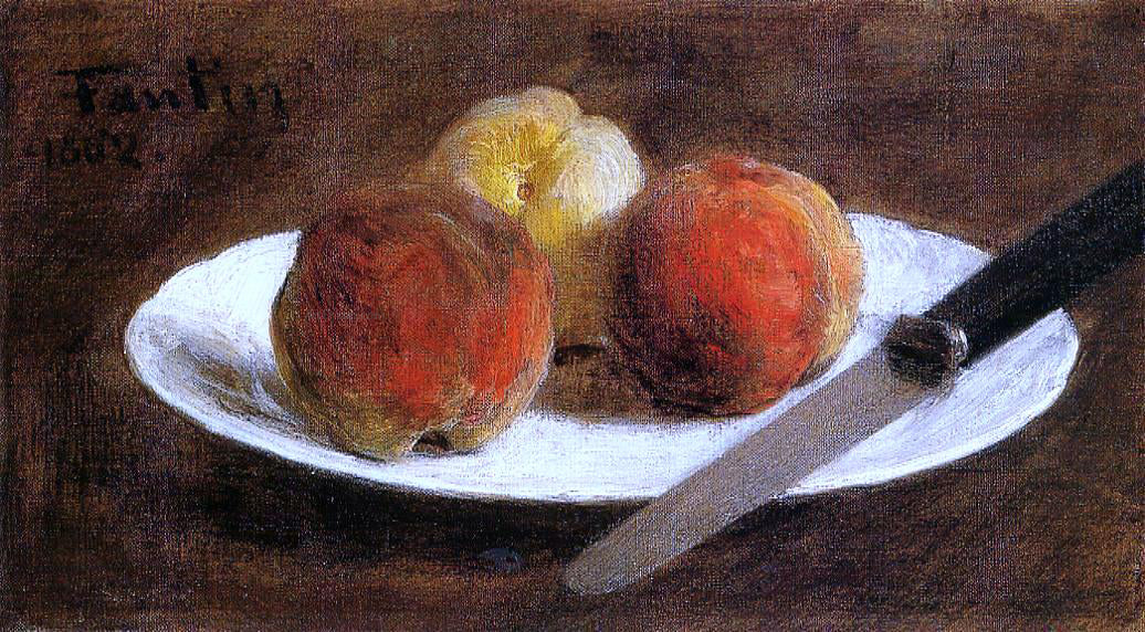 Henri Fantin-Latour Plate of Peaches - Hand Painted Oil Painting