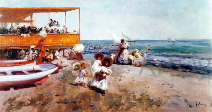 Jose Navarro Llorens Playa - Hand Painted Oil Painting