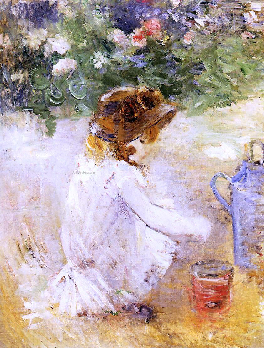 Berthe Morisot Playing in the Sand - Hand Painted Oil Painting