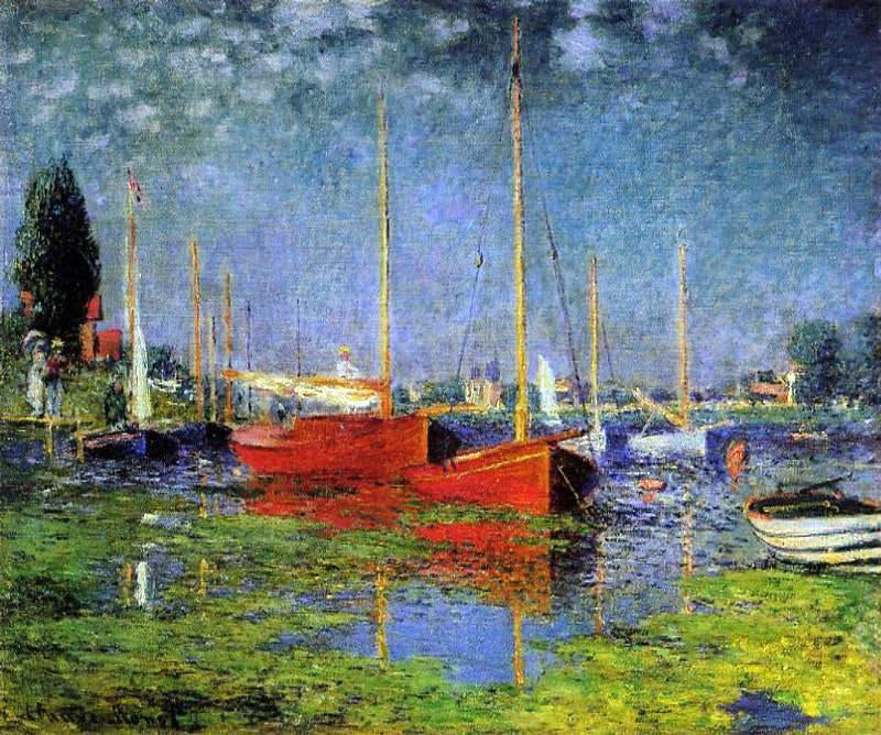 Claude Oscar Monet A Pleasure Boat at Argenteuil - Hand Painted Oil Painting