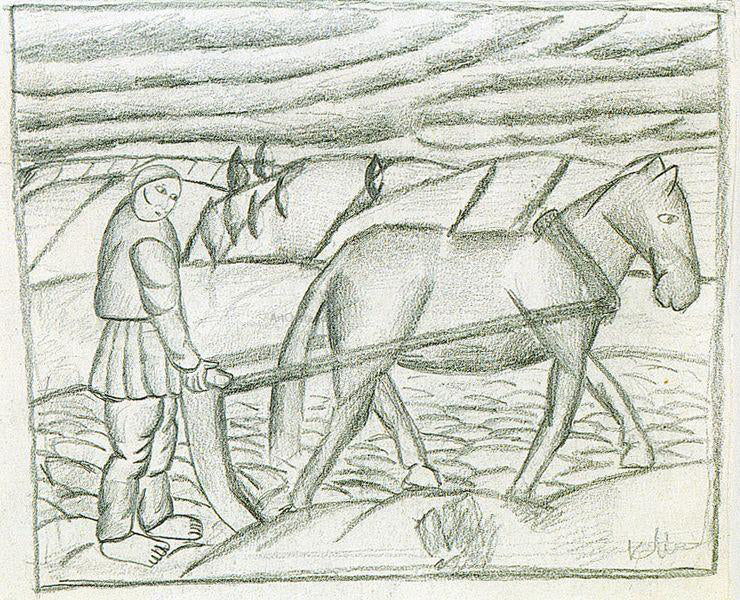 Kazimir Malevich Plowman - Hand Painted Oil Painting