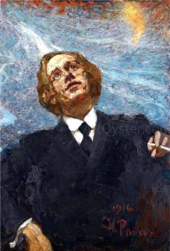 Ilia Efimovich Repin Poet-futurist (portrait of Vladimir Vladimirovich Mayakovsky) - Hand Painted Oil Painting