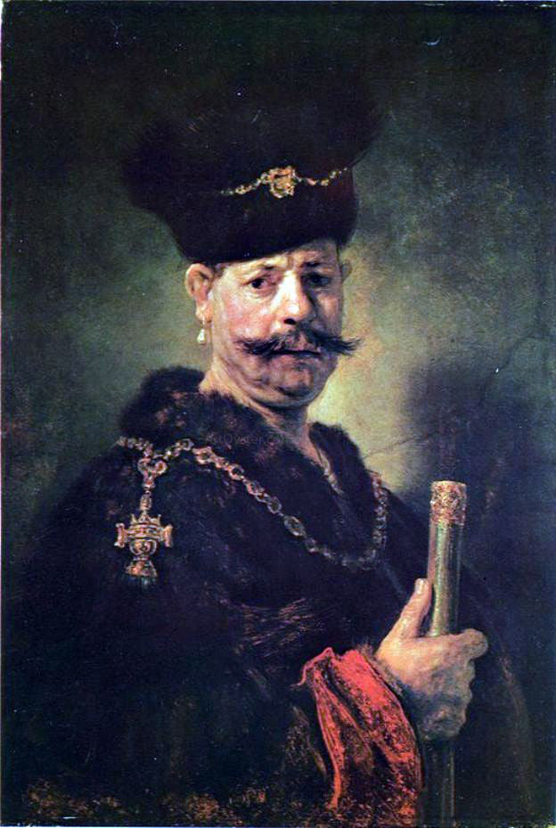Rembrandt Van Rijn Polish Nobleman - Hand Painted Oil Painting