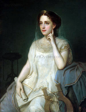 Giuseppe Fagnani Polyhymnia - Hand Painted Oil Painting