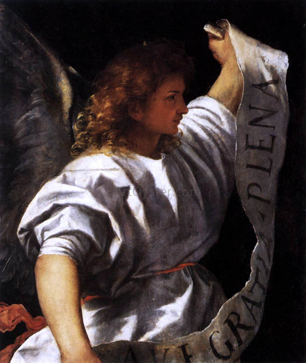 Titian Polyptych of the Resurrection: Archangel Gabriel - Hand Painted Oil Painting